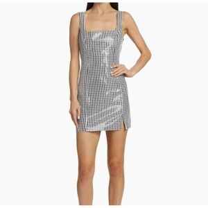NWT WAYF Houndstooth‎ sequin mini dress size Small